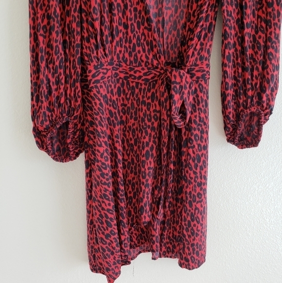 IRO Boina Rad & Black colors Leopard Wrap Dress size 8 or EUR 40 - Picture 9 of 15